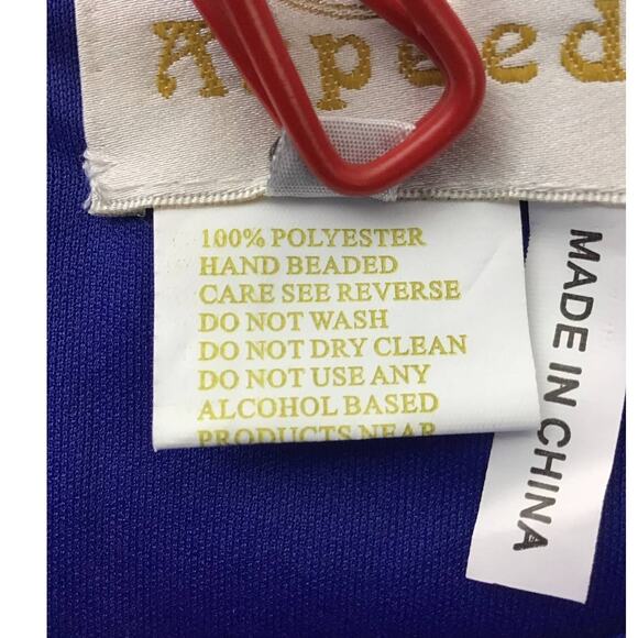 ASPEED SZ S royal blue boat neck hand beaded cutout mermaid maxi gown NWT B163 - Picture 5 of 10